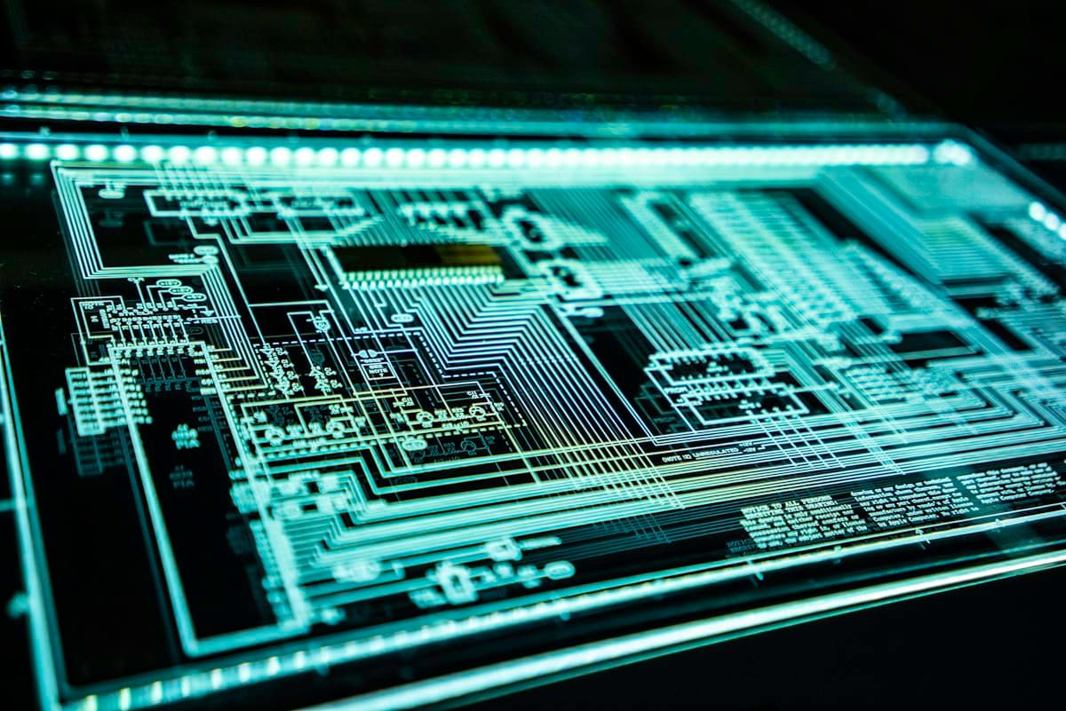 A glowing circuit