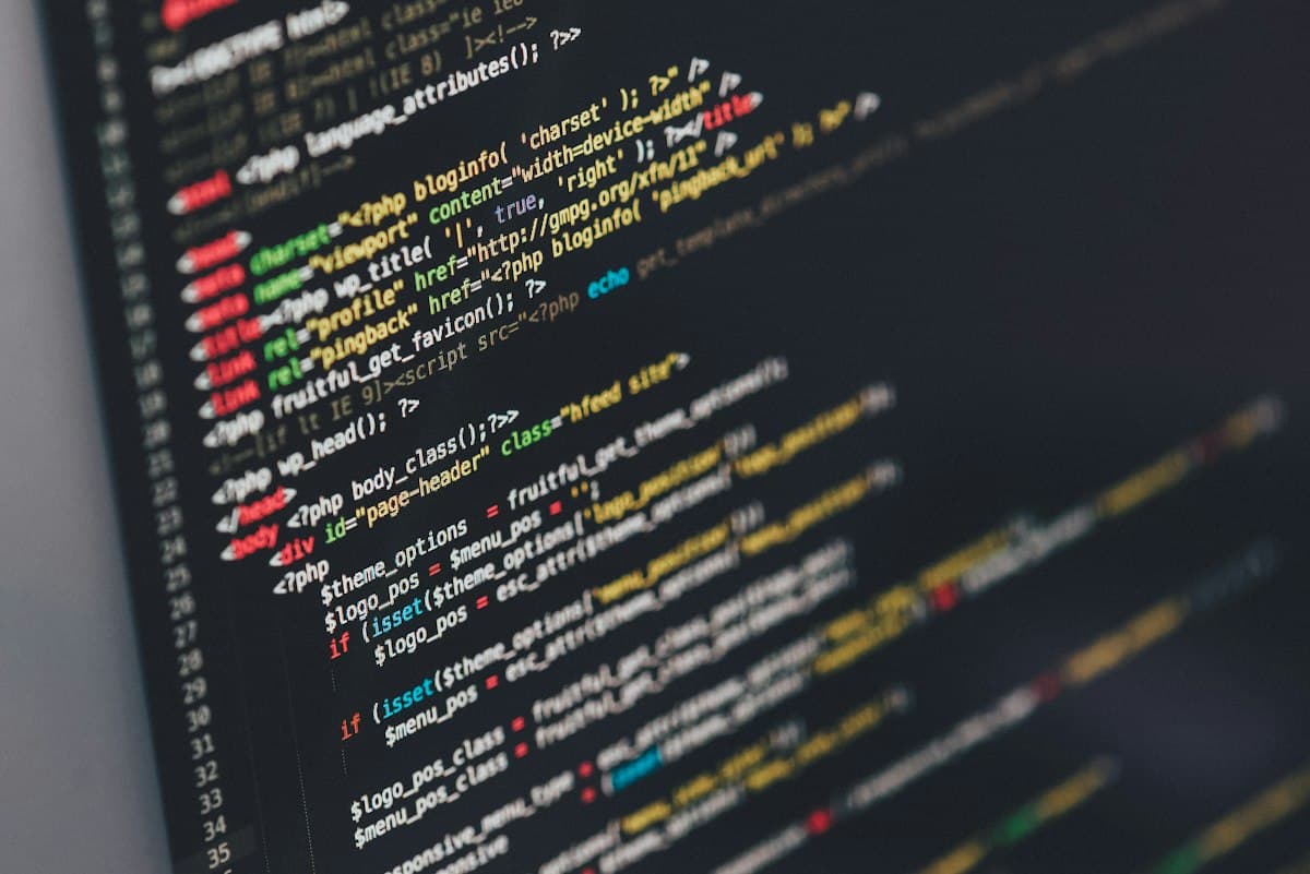 Code on a monitor